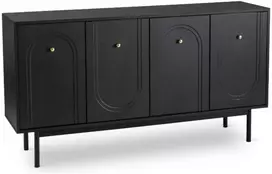 Mebel Elite Komoda MARLEN, 155 × 39 × 83 cm, žalia ir juoda
