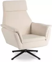 Mebel Elite Poilsio fotelis TERRY, pasukamas, 88 × 80 × 110 cm, kreminis