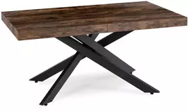 Mebel Elite Išskleidžiamas stalas HAMPTON, 160–240 × 90 cm, rustikalaus ąžuolo ir juodos spalvos