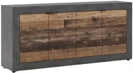 Mebel Elite Komoda, 180 cm, tamsaus ąžuolo ir juoda