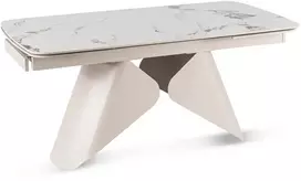 Mebel Elite Išskleidžiamas stalas, 160–240 cm, balto marmuro ir kašmyro spalvos