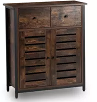 Mebel Elite Batų spintelė AMAYA, 2 stalčiai, 2 lentynos, 70 cm, kaimiško ąžuolo spalvos