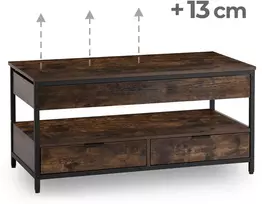 Mebel Elite Išskleidžiamas žurnalinis staliukas LUCA, 100 cm, ąžuolo ir juodos spalvos