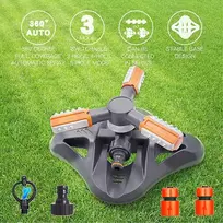 Alliluyaa sodo purkštuvas, automatinis 360 laipsnių besisukantis vejos purkštuvas, 3-jų rankų Gardena purkštuvas laistymo sistemoms augalams, gėlėms, daržovėms