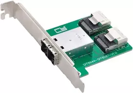 Cablecc dviejų prievadų mini sas hd sff-8644 į vidinį mini sas sff-8087 pcba moterišką adapterį su žemo profilio laikikliu