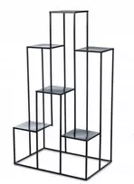 Howhomely metalinis juodas stovas gėlėms 6 vazonams, loft stiliaus