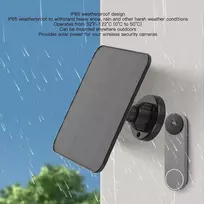 Saulės baterija apsaugos kamerai, 12w saulės baterija skirta arlo pro 3 pro 4 5s ultra ultra 2 go 2 prožektoriui, ip65 atspari vandeniui, efektyvus įkrovimas stabiliam veikimui, pasukama (juoda)