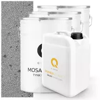 Mozaikinis sidabro spalvos tinkas su juoda žėrute M51, dekoratyvinis, išorinis, 3 x 25 kg + gruntas
