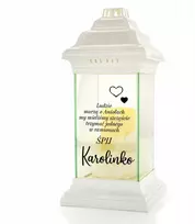 Didelis žvakė su dedikacija + led žvakė su judančia liepsna, plunksnelės ant vaiko kapo