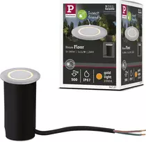 Paulmann 94727 led lauko šviestuvas įleidžiamas grindų šviestuvas auksinė šviesa atsparus vabzdžiams ip67 apvalus 50 mm 2200 k 2.2 w 15 lm 230 v aliuminis plastikas metalas