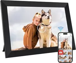 10,1 colio wifi skaitmeninis nuotraukų rėmelis su įmontuota 32gb atmintimi, 1280 x 800 ips lcd jutikliniu ekranu, automatiniu pasukimu ir garso funkcija, lengvas ir greitas nuotraukų bei vaizdo įrašų bendrinimas