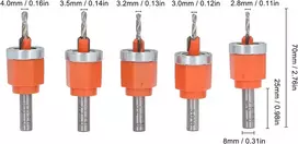 5 dalių įgilinimo grąžtų rinkinys, reguliuojamas gylio ribotuvas, efektyvus drožlių pašalinimas medžiui, plastikui, minkštiems metalams su plačiomis pritaikymo galimybėmis
