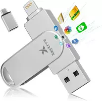 Usb atmintinė, skirta iphone 512gb, mfi sertifikuota, xaytrre atmintinė 3 viename, atmintinė usb 3.0, nuotraukų atmintinė, flash atmintinė, skirta ios, ipad, otg android mobiliesiems telefonams, nešiojamam kompiuteriui, pc (sidabrinė)