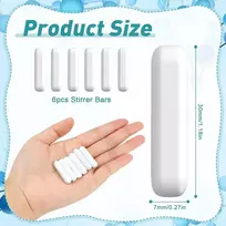 6 vnt. magnetiniai maišymo strypai, Ptfe, baltos spalvos