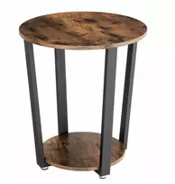 Šoninis apvalus kavos staliukas lofto, industrinio stiliaus, juodas metalas ⌀ 50 cm