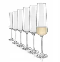 Elegantiški aukšti šampano taurės 200 ml Crystalex krištolinis stiklas