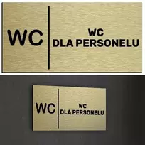 Nerūdijančio plieno wc personalo lentelė 10x20 šlifuoto aukso spalvos + lipdukai