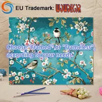 Wowdecor piešimas pagal skaičius rinkiniai suaugusiems vaikams, paveikslų skaičius – saulėlydis, mėlynos jūros bangos, 40,6 x 50,8 cm