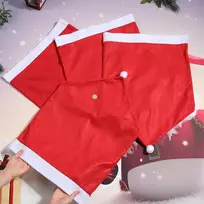 Gorgecraft 4 kėdžių užvalkalų rinkinys valgomojo kėdėms su raudona santa hat kepure, neaustinės medžiagos kėdės atlošo užvalkalas, nuimamas, plaunamas, skirtas vakarienei namuose, kalėdiniams banketams, šventėms