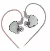 Ksix Kz edcx ausinės į ausį hi-res iem dd 10mm - sidabrinės