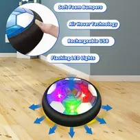 Oro galios futbolas - 3-in-1 skraidantis futbolo kamuolys vaikams, įkraunamas skraidantis kamuolys su led lemputėmis, putplasčio buferiai, skraidantis ledo ritulio kamuolys, dovanos vaikams berniukams mergaitėms 3 4 5 6 7 8 9-12 metų