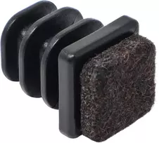 Adsamm® / 32 x lameliniai kamščiai su veltiniu/juodi/skersmuo 11 x 11-13 x 13 mm/kvadratiniai/baldų slydimo elementai plieninėms kėdėms/galiniai dangteliai kvadratiniams vamzdžiams