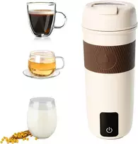 Besmall 350 ml kelioninis virdulys small, 4 temperatūrų virdulys kelionėms dvigubo sluoksnio 304 nerūdijančio plieno įdėklas nešiojamas small greito kaitinimo izoliuotas kavos puodelis