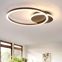 Led lubinis šviestuvas "homefire", 24w, juodas, 2 žiedai, 3000k