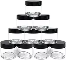 30g 30ml/1oz daugkartinio naudojimo juodo ir balto plastiko užsukamas dangtelis su skaidriu pagrindu tušti plastikiniai kosmetikos indeliai nagų pudros buteliukams akių šešėlių konteineris 10 vnt.