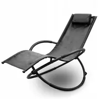Sodo gultas-supamasis krėslas didelis fotelis su galvos atrama ratlankiais Chaise Lounge juodas