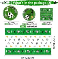 Futbolo tematikos vakarėlio indų rinkinys 20 svečiams