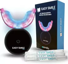Easy Smile profesionalus dantų balinimo rinkinys su 32 x Led lempute (mėlyna ir raudona) - 3 balinimo geliai - greitas ir efektyvus, pašalina giliai įsisenėjusias dėmes - saugus emaliui (pro)