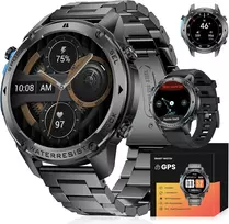 Lige dm2 išmanusis laikrodis vyrams, 1.43 colio amoled ekranas su gps/kompasu/barometro slėgiu/altimetru, 5atm atsparumas vandeniui, 170+ sporto režimų, 45+ dienų baterija, išmanusis laikrodis, skirtas android ios