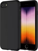 Jetech silikoninis dėklas, skirtas iphone se 2022/2020 (3-iosios/2-osios kartos), 4,7 colio, viso korpuso apsauga, minkštas telefono dėklas, atsparus smūgiams, su mikropluošto pamušalu (juodas)