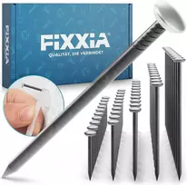 Fixxia 50 plieninių vinių su sidabrine galvute, įvairaus ilgio 20/25/30/40/50 mm, vinys paveikslams, pakaba paveikslams, vinys betonui, pakaba paveikslams (su smūgio pagalba)