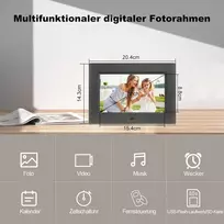 Objektyvas Skaitmeninis nuotraukų rėmelis 7 colių ekranas elektroninis nuotraukų rėmelis su nuotolinio valdymo pulteliu (be wifi) muzikos/video/kalendoriaus/laikrodžio funkcija, palaiko usb/sd kortelę