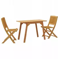 Lauko baldų komplektas Akacijos sodo baldų komplektas 110x56x75cm, 2 kėdės, rudas