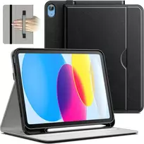 Jetech dėklas, skirtas ipad (a16) 11-osios/10-osios kartos (2025/2022), pu odos folio apsauginis planšetinio kompiuterio dėklas su rašiklio laikikliu ir kišene, daugia kampų peržiūra (juodas)