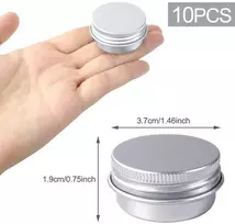 10 vnt. aliuminio indelių su dangteliu, 15 ml