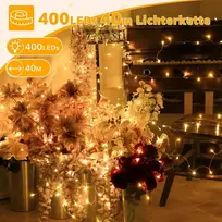 Ollny lauko dekoratyvinės lemputės, 40 m, 400 Led, kalėdinės lauko lemputės su 8 režimais, valdymas nuotoliniu būdu su laikmačiu, Ip44 atsparios vandeniui, skirtos naudoti viduje ir lauke, kalėdinėms šventėms, vestuvėms, sodui
