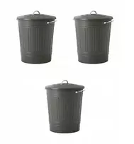 Ikea Knodd metalinis šiukšliadėžės su dangčiu, pilka, 40l (2 vnt.)
