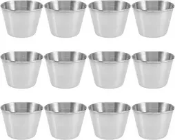 Boerunid 12 vnt. nerūdijančio plieno prieskonių padažo indeliai, komerciniai padažo indeliai, ramekin prieskonių indeliai, porcijų indeliai