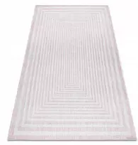 Dywany Łuszczów lauko/vidaus kilimas, tinkantis terasoms ir balkonams Sion 140x190 cm, rožinis/baltas