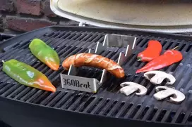 Kepimo indas 5.9 nerūdijančio plieno 3 mm Bbq stovas 5 dešrelėms