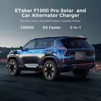 Etaker fleet 1000 alternatoriaus įkroviklis, suderinamas su saulės generatoriais, automobilių ir saulės max 1000 w greitasis įkroviklis, skirtas transporto priemonėms, tinkamas benzininiams nameliams ant ratų, dyzeliniams automobiliams, valtims