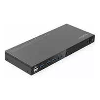 ROLINE KVM Switch, HDMI 4K, USB, 1 User - 4 PC, mit 3-Port USB-Hub