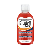 Eludril Care antibakterinis burnos skalavimo skystis nuo apnašų, 500 ml
