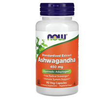 Now Ashwagandha 450 mg stresui ir gerovei 90 kapsulių