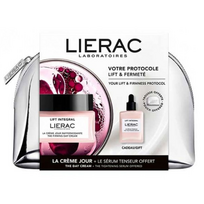 Lierac Lift Integral rinkinys: stangrinamasis dieninis kremas 50 ml + tempiamasis serumas 15 ml + kosmetinė