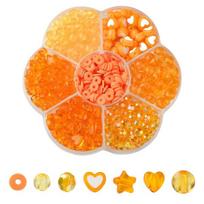 Akrilinių karoliukų rinkinys papuošalams gaminti,  Oranžinė